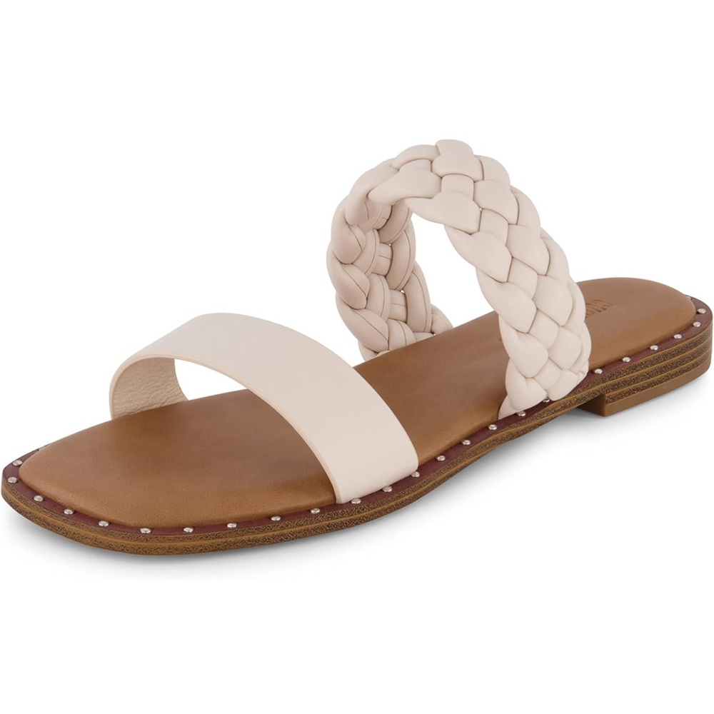 CUSHIONAIRE Women's Varro braided slide sandal +Memory Foam